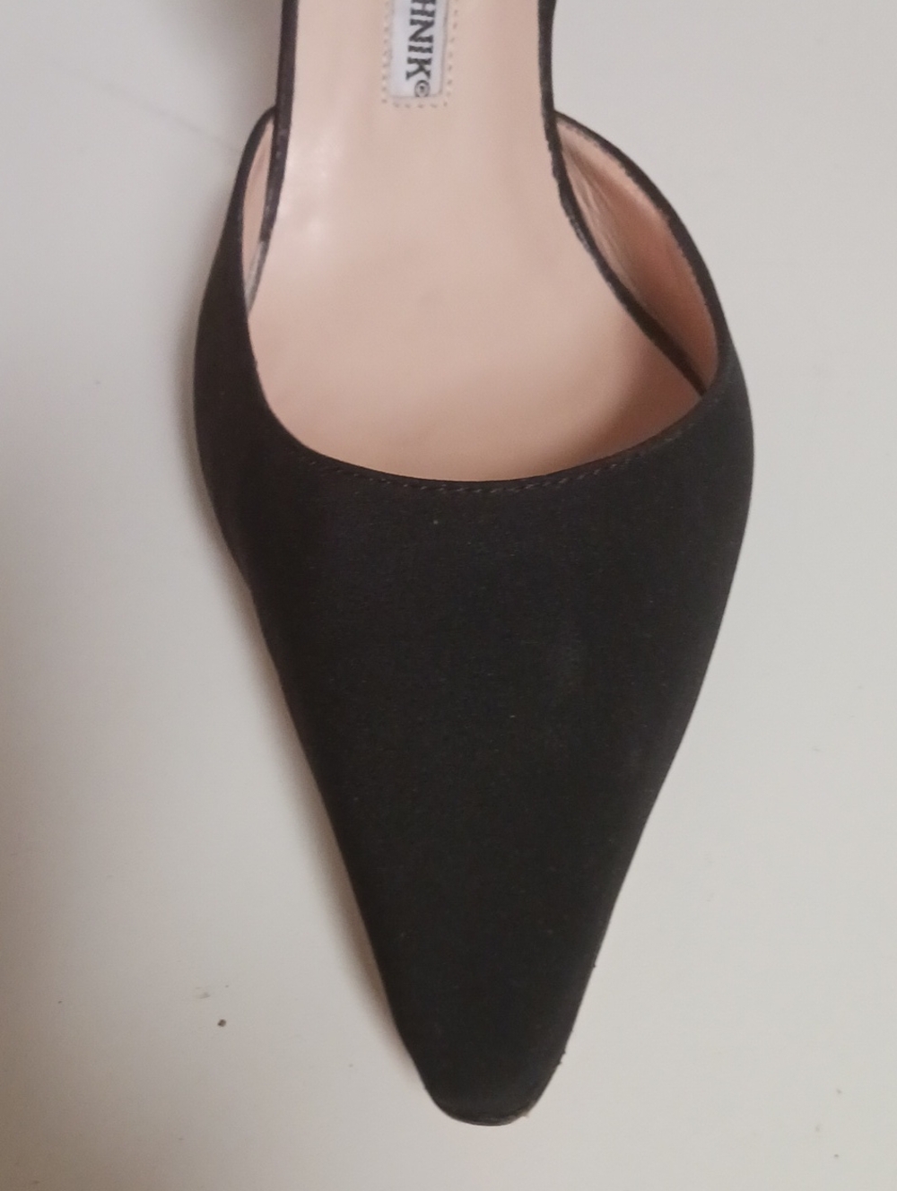 MANOLO BLAHNIK BLK FABRIC SLING BACK SHOES - Picture 6 of 9